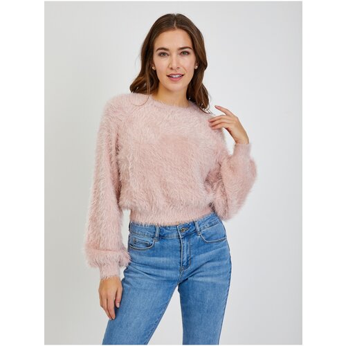 Orsay Pink Ladies Sweater with Balloon Sleeves - Women Slike