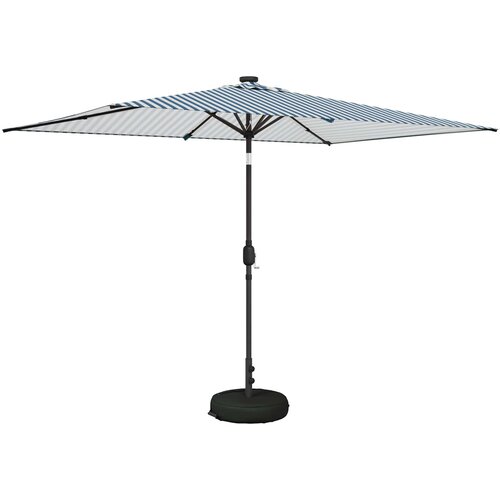 vidaXL Suncobran za vrt s LED svjetlima i postoljem 200 x 300 cm - Plava i bijela 2 x 3 m Cene