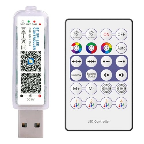  LED RGB lanac LED/10W/5V 10 m USB + daljinski upravljač Slike
