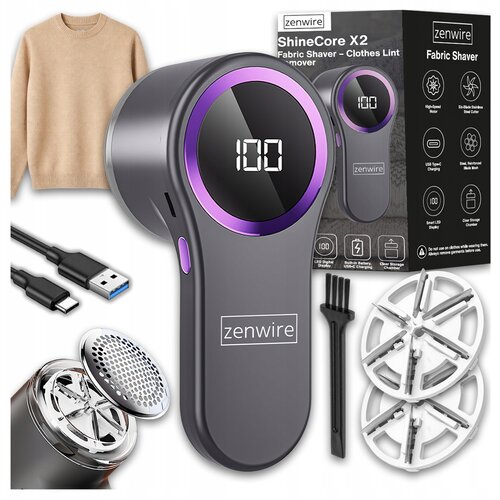 Zenwire ShineCore X2 električni odstranjevalec muck za oblačila in tkanine, USB-C, akumulatorski, LED zaslon, 2x jekleni nožki, (5000195754) Cene