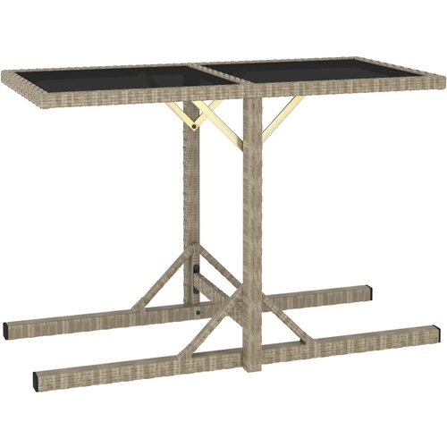 VidaXL Vrtni stol bež 110 x 53 x 72 cm stakleni i poliratan Slike