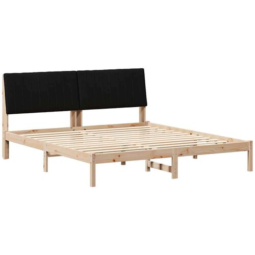  Okvir za krevet s uzglavljem Smeđa 180 x 200 cm tkanina Slike