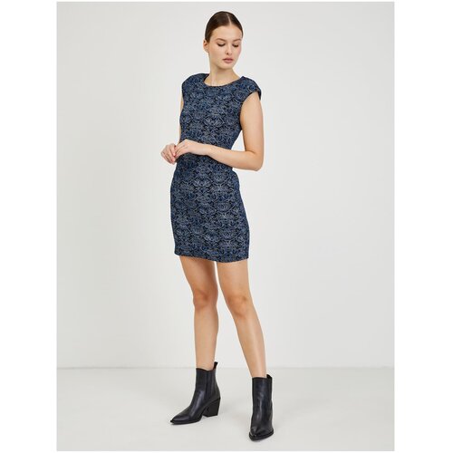 Orsay Dark blue Women's Patterned Sheath Dress - Women Cene