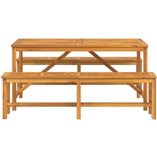  Vrtni set za objed 3 kom. Smeđa 150 x 90 x 74 cm Slike