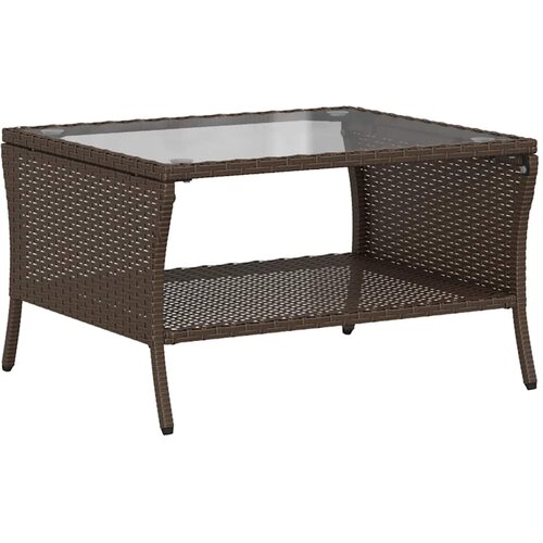  Vrtna sofa 2-sjed s jastucima i stolom smeđi poliratan Slike