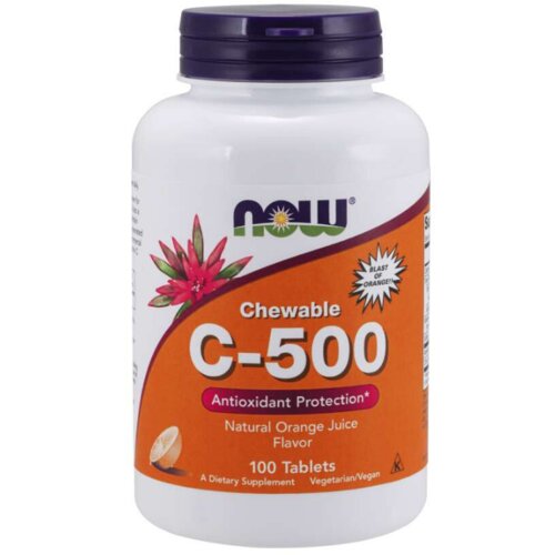 Now Foods Vitamin C-500 s okusom tre&amp;scaron;nje NOW, 500 mg (100 tableta za žvakanje) Slike
