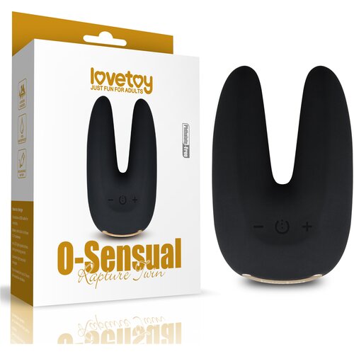 Lovetoy O-Sensual Rapture Twin Clitoral or Nipple Vibrator Black Cene