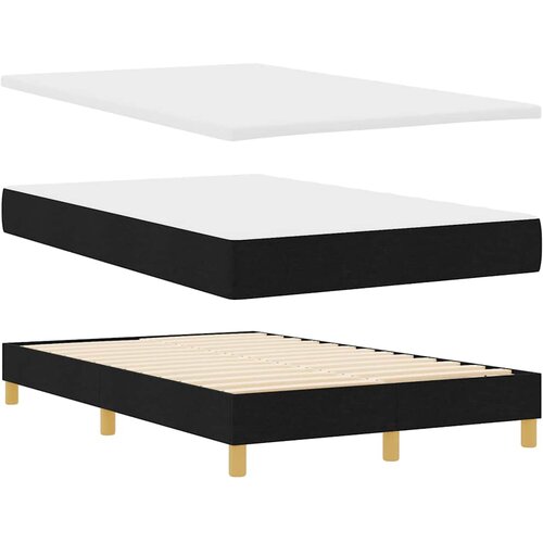  LED Box Spring Krevet s LED trakama Crna 120 x 200 cm tkanina Slike