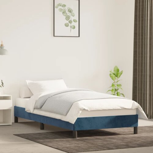 The Living Store Posteljni okvir temno moder 80x200 cm žamet - Posteljni Okvir, (21491723) Slike