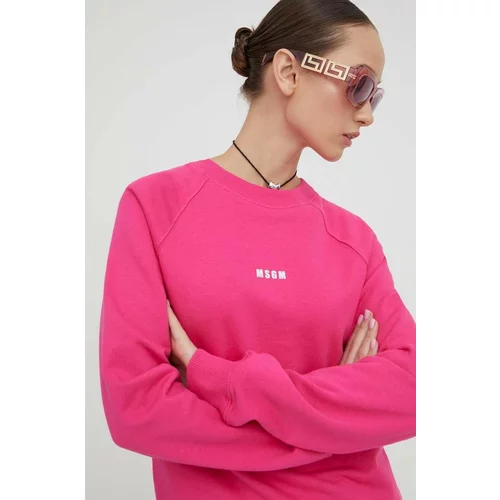 Msgm Bombažen pulover ženska, roza barva