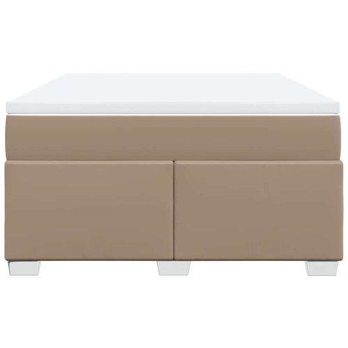VidaXL Krevet s oprugama i madrac cappuccino 140x190cm od umjetne kože Slike