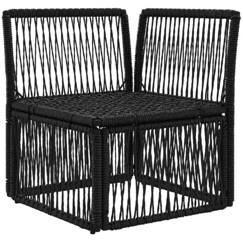  Kutna sofa Crna poliratan - Crna Kutna sofa Slike