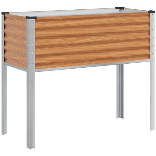  Vrtna saksija Svijetlosmeđa 100 x 45 x 90 cm Cinkani čelik Slike
