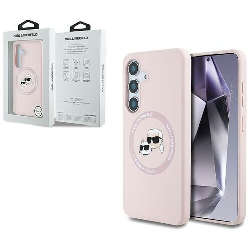 Karl Lagerfeld Originalen ovitek MagSafe Samsung Galaxy S25 Ultra 5G - Heads - roza - KLHMS25LSKCHTCP Slike