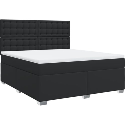 Maison Chic Box spring postelja - Vzmetna postelja z vzmetnico črn 180x200 cm umetno usnje SL17156, (21895148) Cene