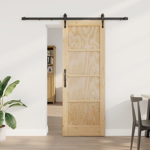 vidaXL Drsna vrata s kompletom opreme 73.5x198.5 cm iz trde borovine, Notranja vrata 'ORKDAL'73.5x198.5x4 cm iz trde borovine Cene