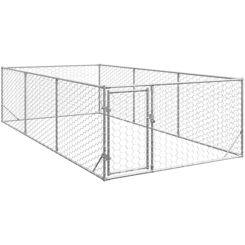 vidaXL Zunanji pasji boks z vrati 2x4x1 m pocinkano jeklo Cene
