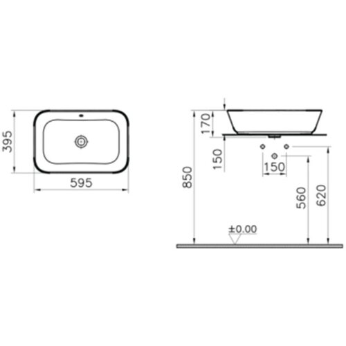 Vitra lavabo nadgradni Geo 60cm Cene