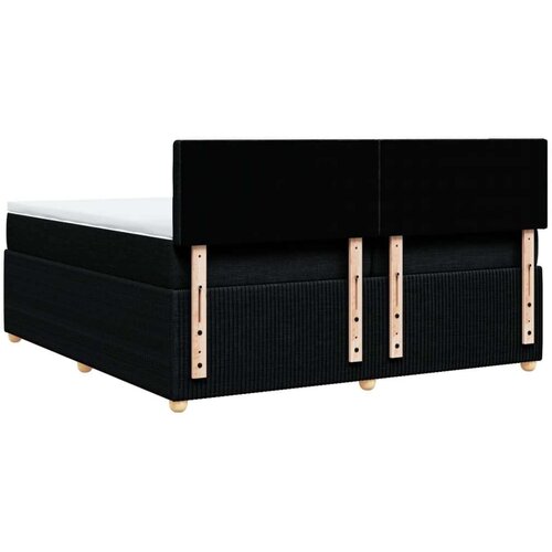 VidaXL Krevet s oprugama i madracem crni 200x200 cm od tkanine Slike