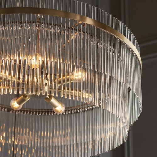  Endon 112574 - Luster na lancu MARIETTA GRAND 7xE14/7W/230V mesing/prozirno Slike