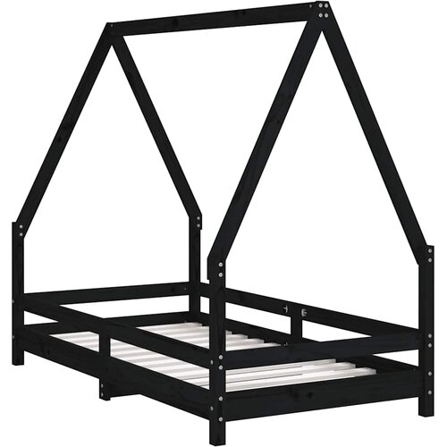 Okvir za dječji krevet crni 80 x 160 cm od masivne borovine Slike