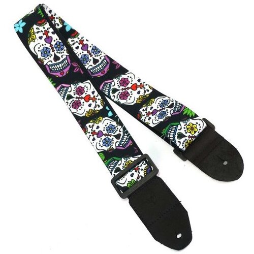 Wakertone Kai&scaron; za gitaru sa kožnim krajevima GS2 Gutiar Strap Black Bone Cene