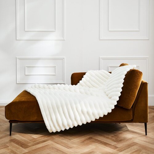 Douceur d int&amp;eacute;rieur Kremno bela odeja iz mikropli&amp;scaron;a 125x150 cm Boudoir &amp;ndash; Slike