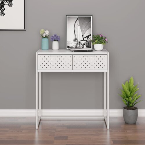  Konzolni stol bijeli 72 x 35 x 75 cm čelični Cene