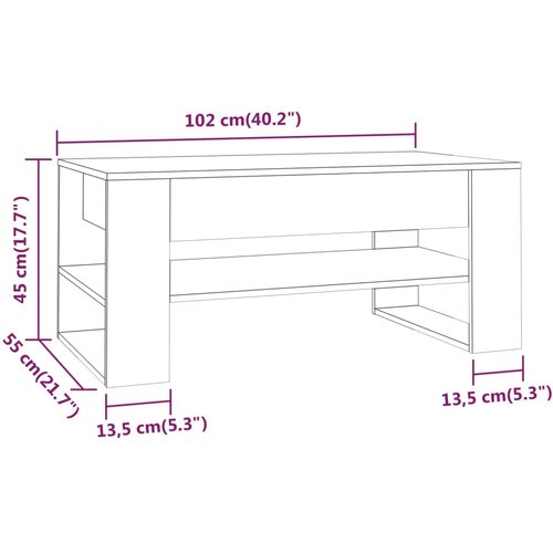  Stolić za kavu bijeli 102x55x45 cm od konstruiranog drva Slike