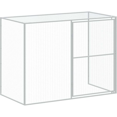 vidaXL Pasja uta z izhodom svetlo siva 214x253x181 cm pocinkano jeklo Cene