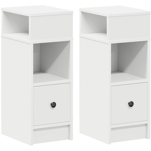 Maison Chic 2 kose Nočne omarice - Nočne mize s predalom bela 25x31x66 cm, (21689313) Cene