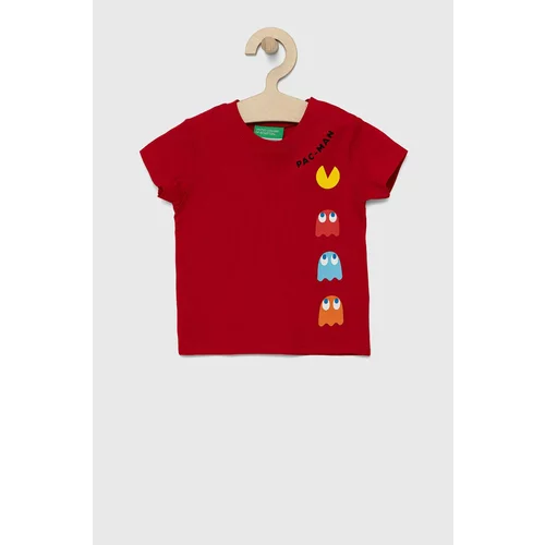 United Colors Of Benetton Dječja pamučna majica kratkih rukava boja: crvena
