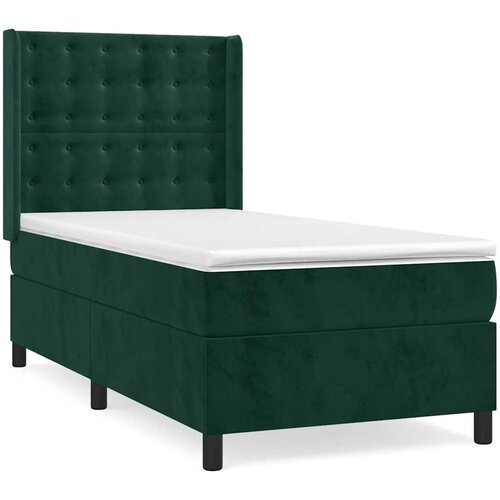Box spring krevet s madracem tamnozeleni 90x200 cm bar&amp;scaron;unasti Slike