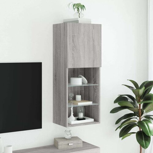 ormarić s LED svjetlima boja hrasta 40 5x30x102 cm Slike