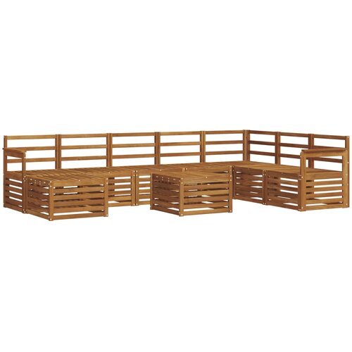  Set vanjskih sofa 9 kom. Prirodna Slike