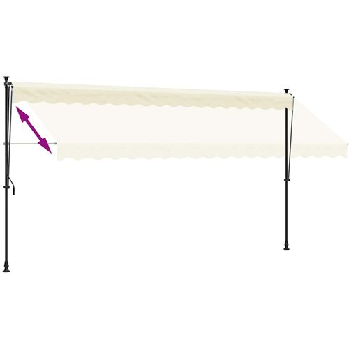 Tenda na uvlačenje krem 400 x 150 cm od tkanine i čelika Slike