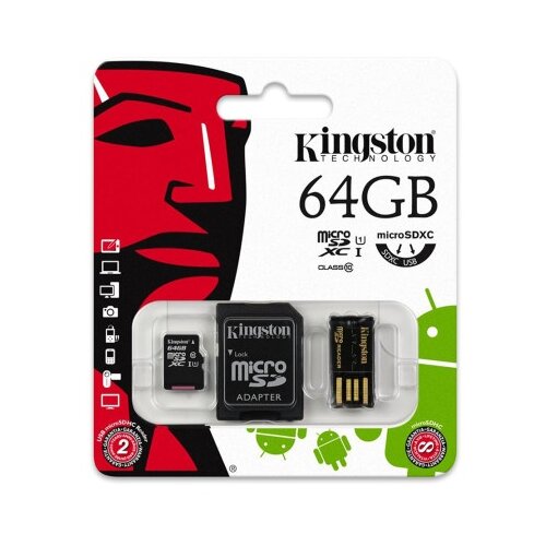 Kingston Memorijska kartica mobility kit micro sd 64gb mbly10g2/64gb class 10 + adapter + usb citac ( SD13806 ) Slike