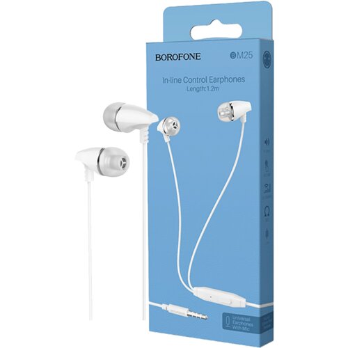 Borofone Slušalice sa mikrofonom, 3.5 mm,dužina kabela 1.2 met,bijela – BM25 Sound edge Cijene