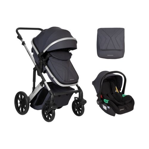 Kikka Boo Proizvod sa nedostatkom - OUTLET - KikkaBoo Kolica Darling Dark Grey premium set 2in1 sa autosedi&amp;scaron;tem I-Size ( KKB11248 SET ) Slike