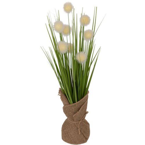 Atmosphera UMJETNO CVIJEĆE U TEGLI SNOP TRAVE I KUGLICA LARI 42CM S JUTENOM POSUDOM, PVC/PS Cijene