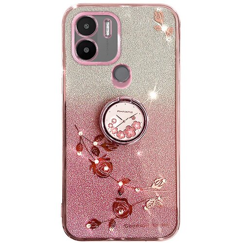 INORCO TPU ovitek za Xiaomi Redmi Note 12 Pro 5G/12 Pro+ 5G Galvaniziran bleščeč gradient Rhinestone Flower ovitek za telefon s stojalom, (22033736) Cene