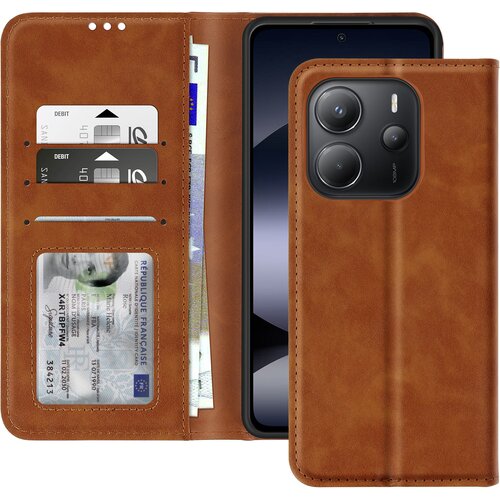 AVIZAR Ohišje za Xiaomi Redmi Note 14 4G Wallet and Video Holder, Rjava, (5000011954) Cene