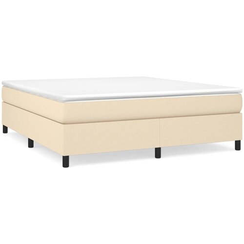 VidaXL Box spring postelja z vzmetnico krem 160x200 cm blago, (20897485) Slike