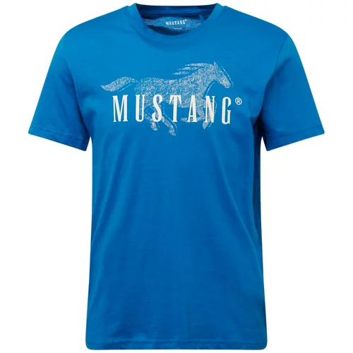 Mustang Majica 'Alex C' kraljevo modra / naravno bela