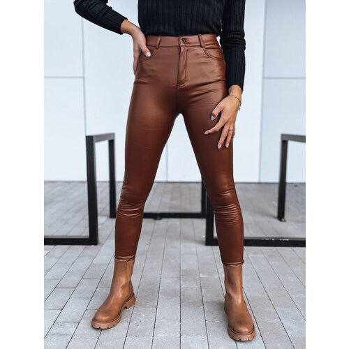 DStreet Women's leather trousers TOURMALIN camel Cene