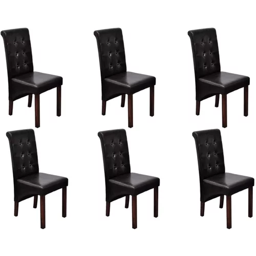 Blagovaonske stolice od umjetne kože 6 kom smeđe