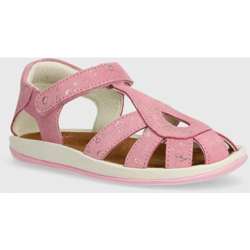 Camper Otroški sandali iz nubuka roza barva