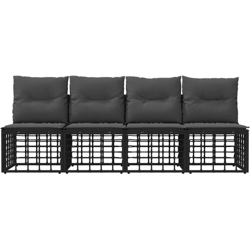  4-sjedalna vrtna soferica bez ruku 4 pcs 4-Broj sjedala Crna Slike