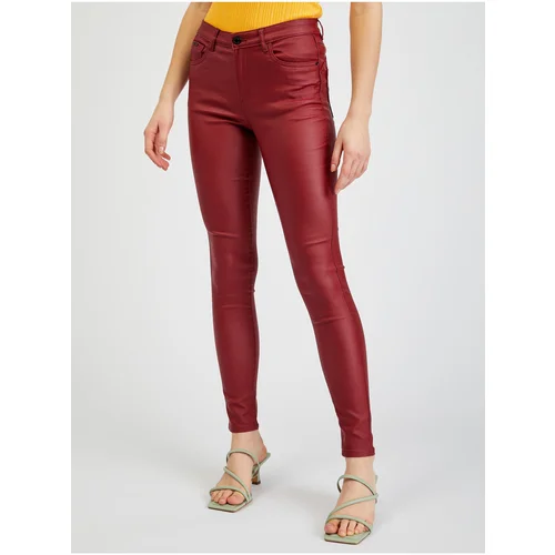 Orsay Burgundy Women's Skinny Fit Trousers - Women