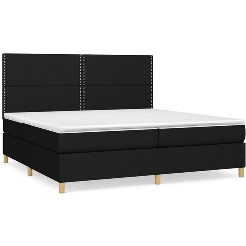 Maison Chic Box spring postelja - Vzmetna postelja z vzmetnico črn 200x200 cm blago SL19299, (21880752) Cene
